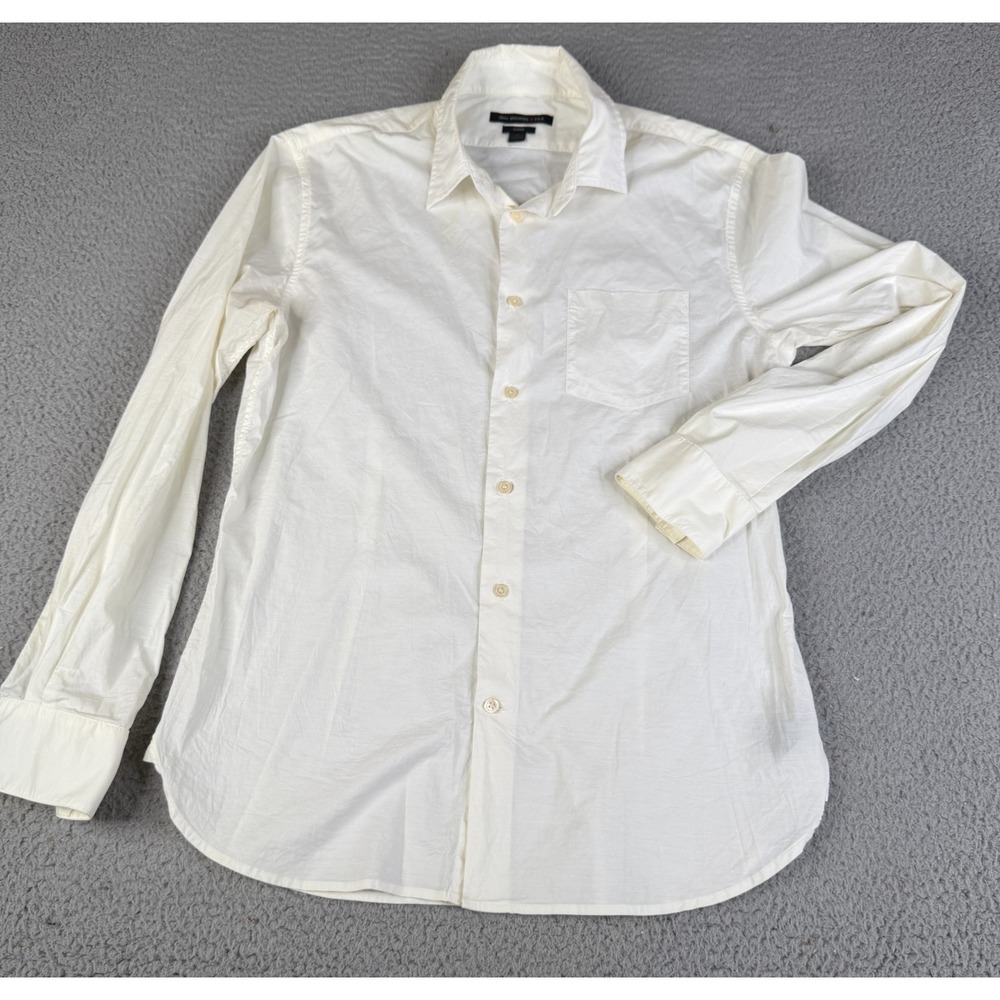 John Varvatos USA Luxe Shirt Men M White Long Sleeve Button Up Stretch Designer